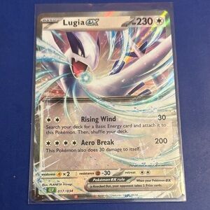Pokemon Lugia EX Card with White and Blue Highlights